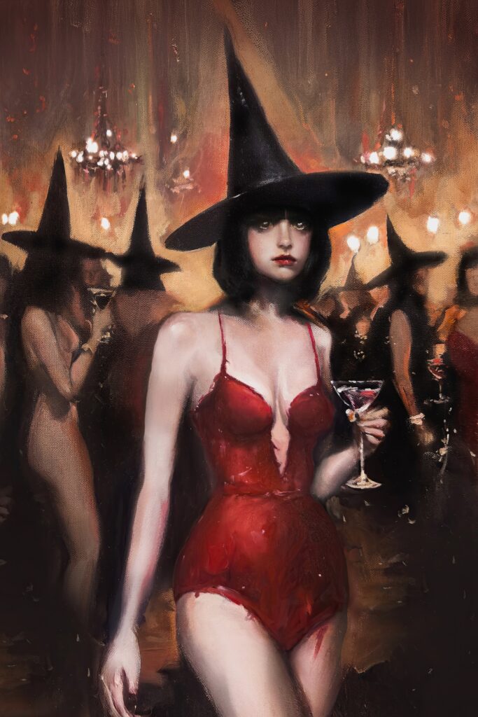 Witchy wall art print of an elegant witches' ball — Avalon: The Witches' Ball by Marty Engle